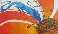 acrylic on wood board